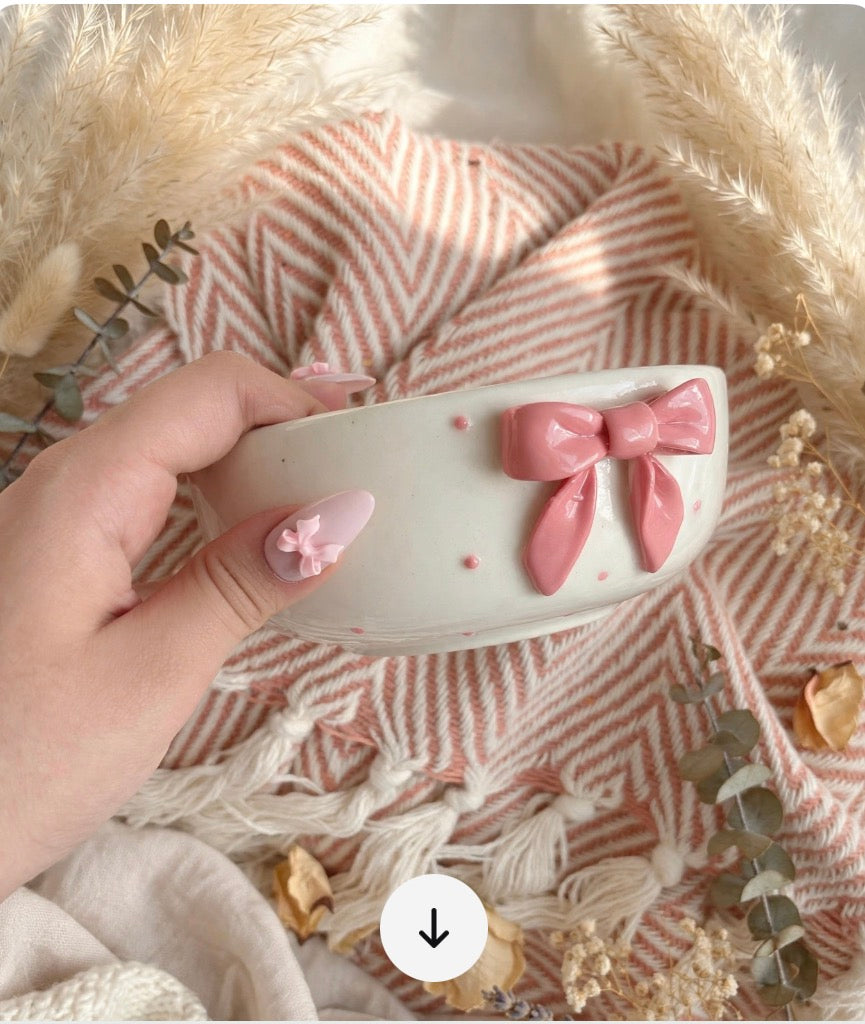 Blush Pink Bow Snack Bowl