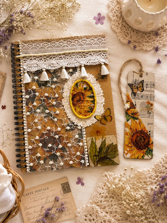Back in Stock !! Handcrafted Bookmark & Journal - Gifting Set - Yellow